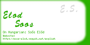 elod soos business card