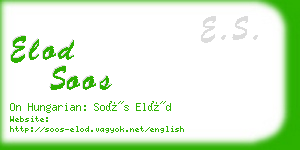 elod soos business card